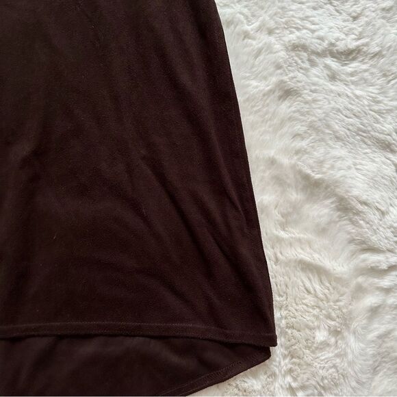 Max Studios Vintage brown suede midi high low skirt - Picture 9 of 12